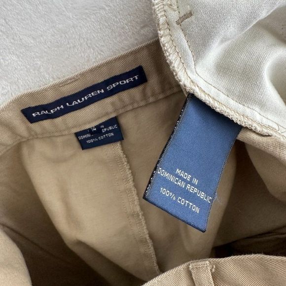 Ralph Lauren Sport Golf Shorts Womens 14 Khaki Beige Chino Vintage Preppy - Picture 5 of 7